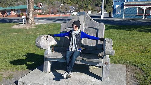 pam with big chair in kaikoura