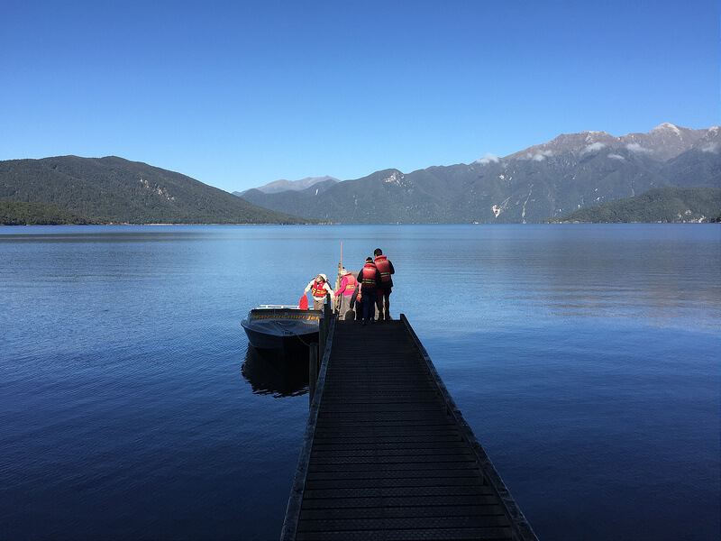 Jetboat ride on Lake Hauroko in Fiordland.