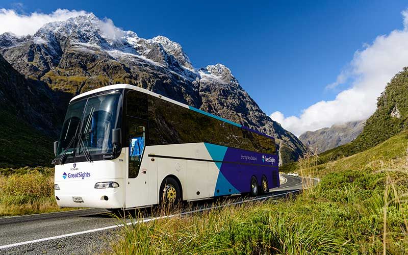 Using a coach getting around New Zealand