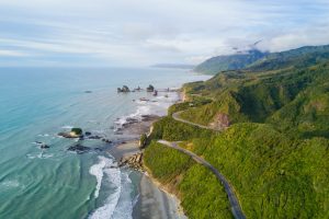 west coast road arial picture between greymouth and punakaiki