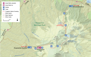 Tongariro Crossing hiking map