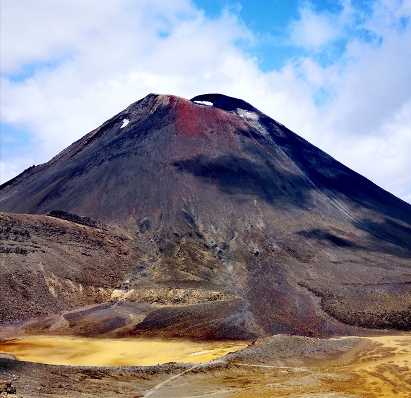 tongariro national park with ngauruhoe volcano