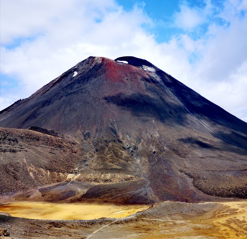 The Tongariro National Park with Mount Ngauruhoe Volcano